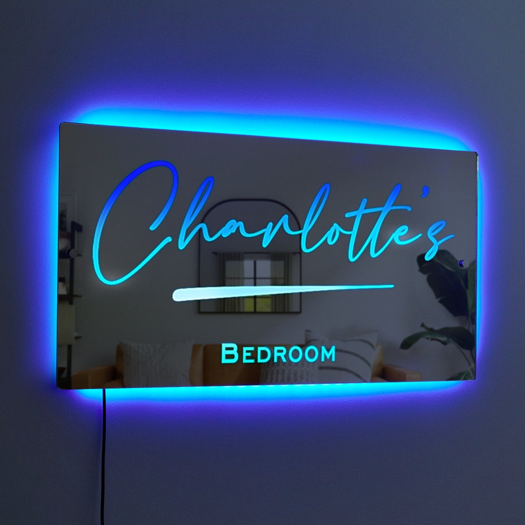 Custom Name Mirror Gift for Her Light up Personalized Mirror for Rooms