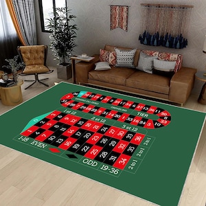 Roulette Casino Rug, Roulette Themed Rug, Poker Design Rug, Game Table Rug, Roulette Area Rug, Roulette Table, Roulette Gambling Table Decor