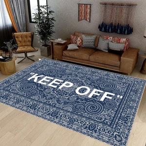 Navy Blue Keep Off Rug, Keep Off Rug, Keepoff, Keep Off Carpet, For Living Room Area Rugs, Popular Personalized Gift Rug, Themed Culture Rug