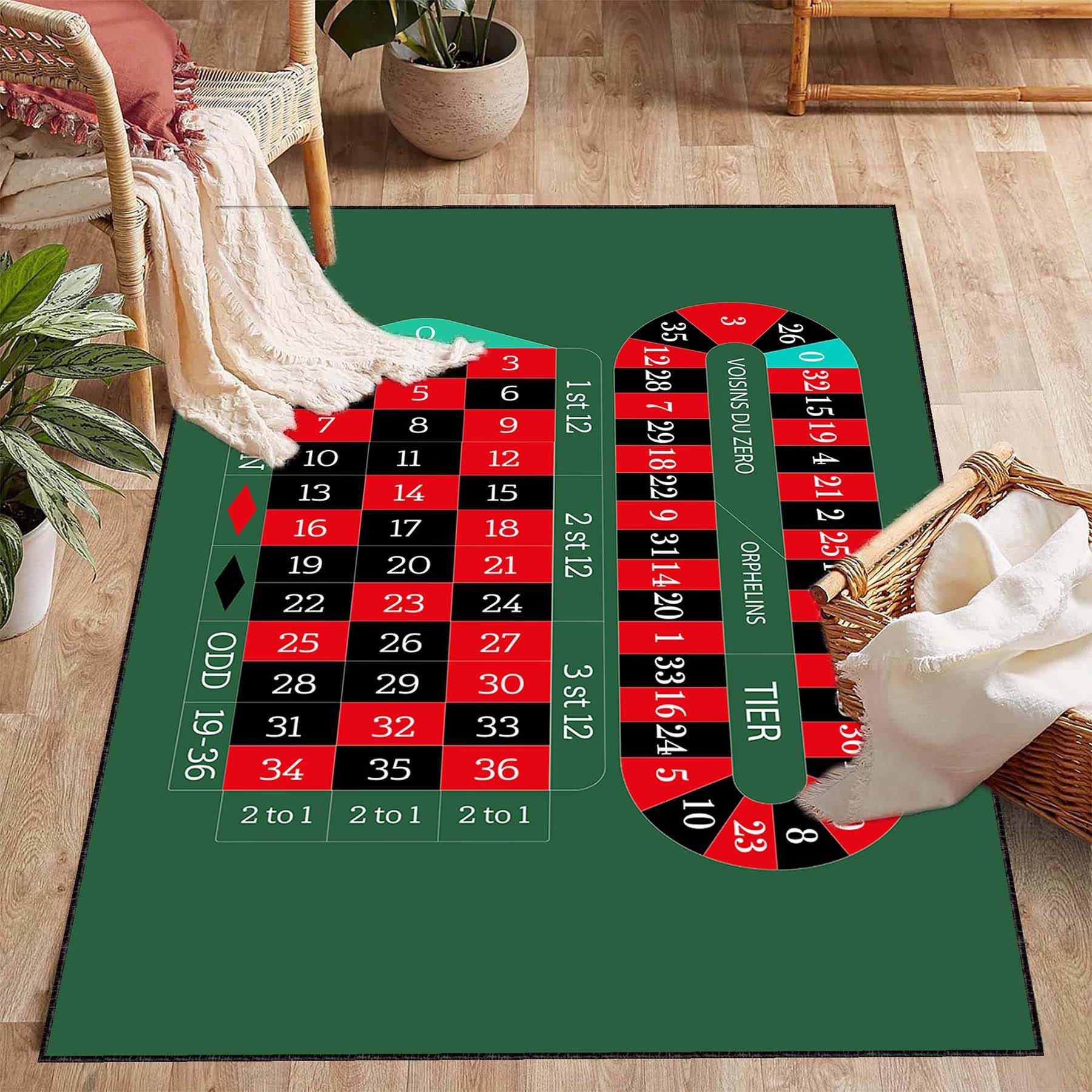 Zidao Tapis De Roulette Double Face – Feutre Antidérapant Pour Casino – Nappe De Table Pour Poker Et Jeux De Cartes