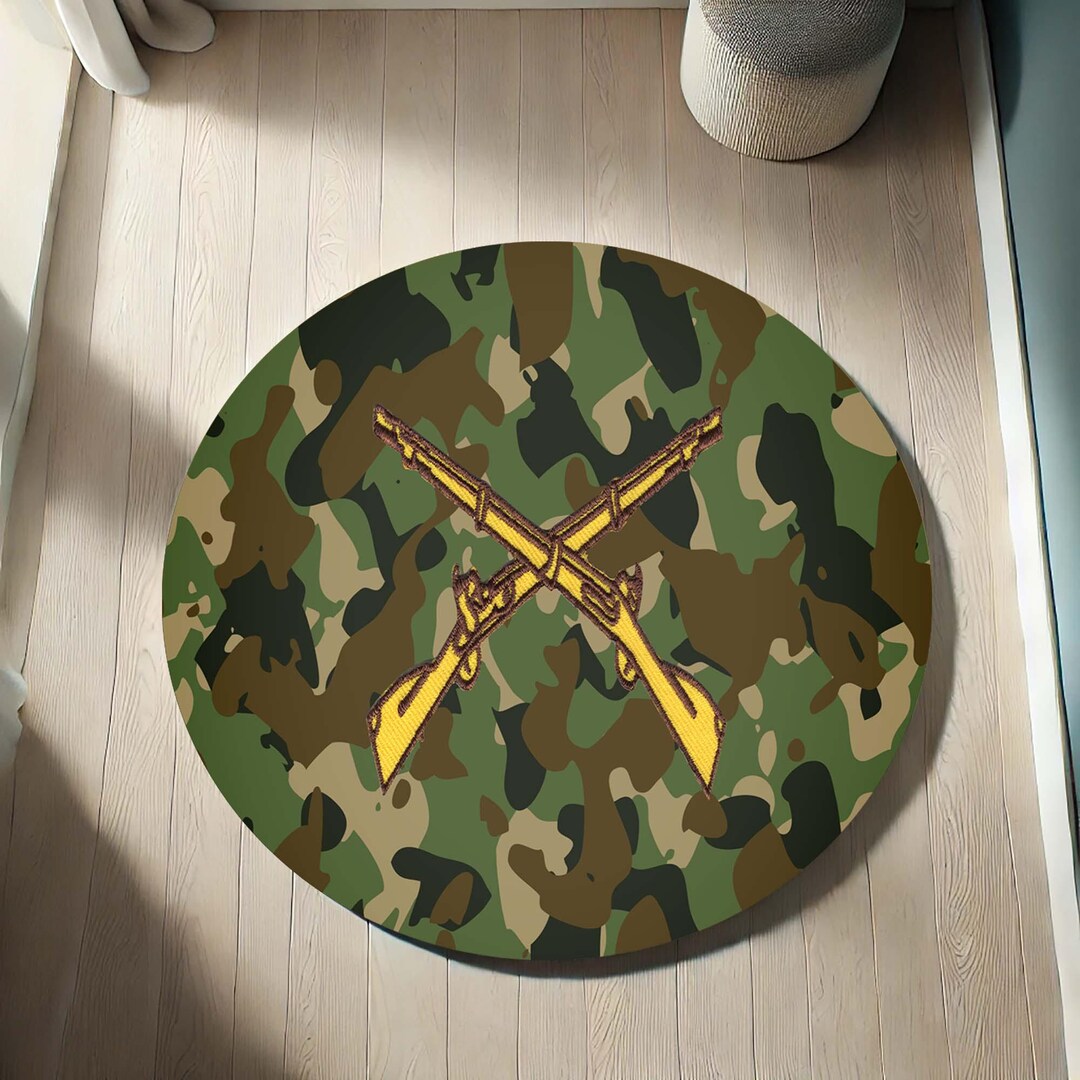 Camouflage Round Rug: Military Decor, Boys Room Carpet - Etsy