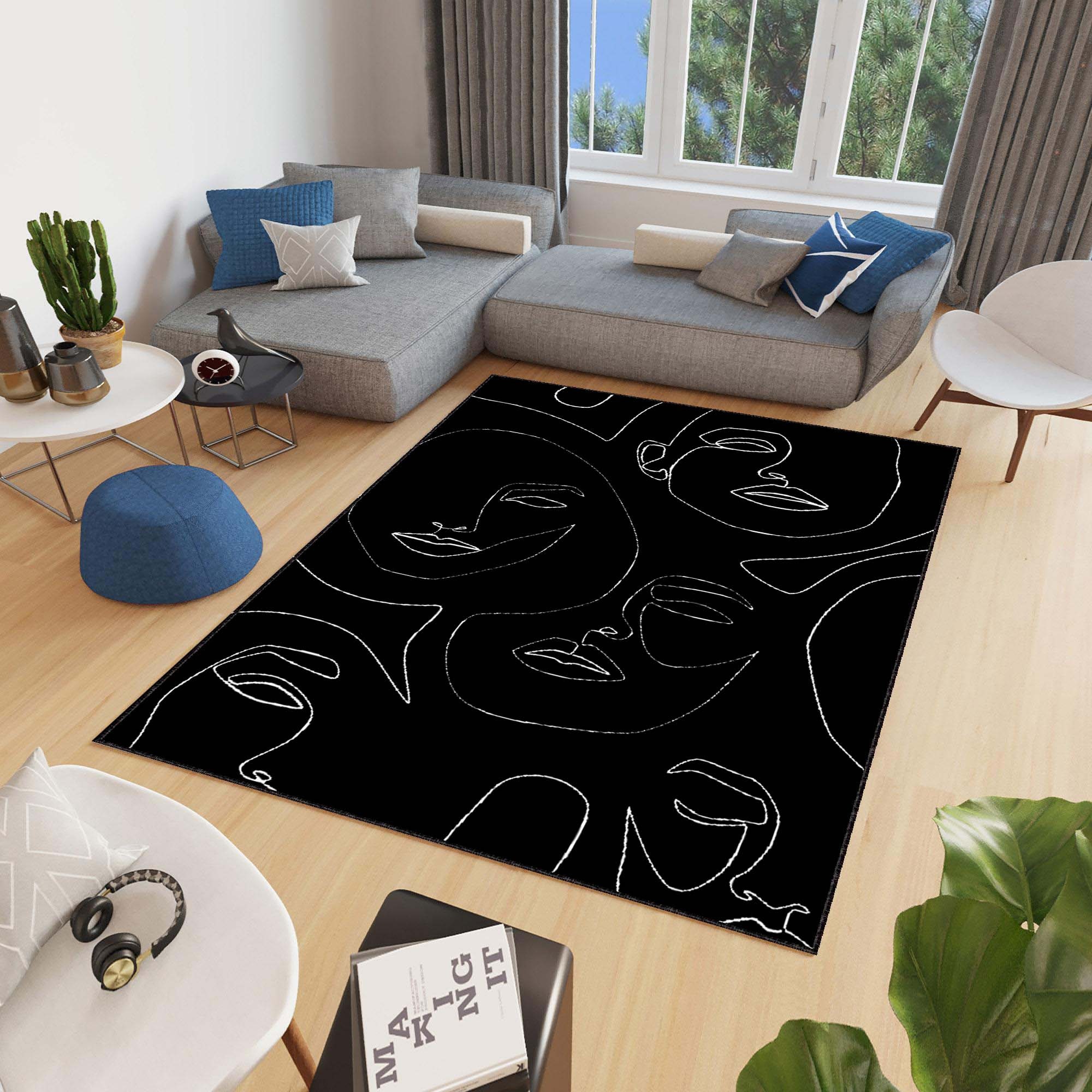 Minimalist Rug Pattern Minimalist Rug, Abstract Rug, Contemporary Art, ABSTRACT LINE Rug - Etsy