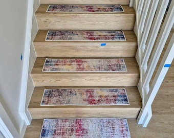 Colorful Stair Rug, Stair Treads Carpet, Stair Runners, Stair Carpet Treads, Washable Stair Rug, Stair Carpet Runner, Stair Runner Rug