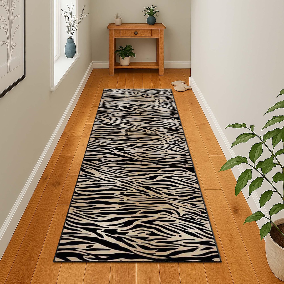 Zebra Pattern, Animal Print Modern Rug, Abstract Design Elegant Carpet ...