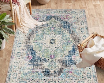 Vintage Style Anatolian Rug, Area Carpet, Oushak Carpet, Anatolian Indoor Rugs, Turkey Carpet Rug, Turquoise Turkish Rug, Oriental Room Rug