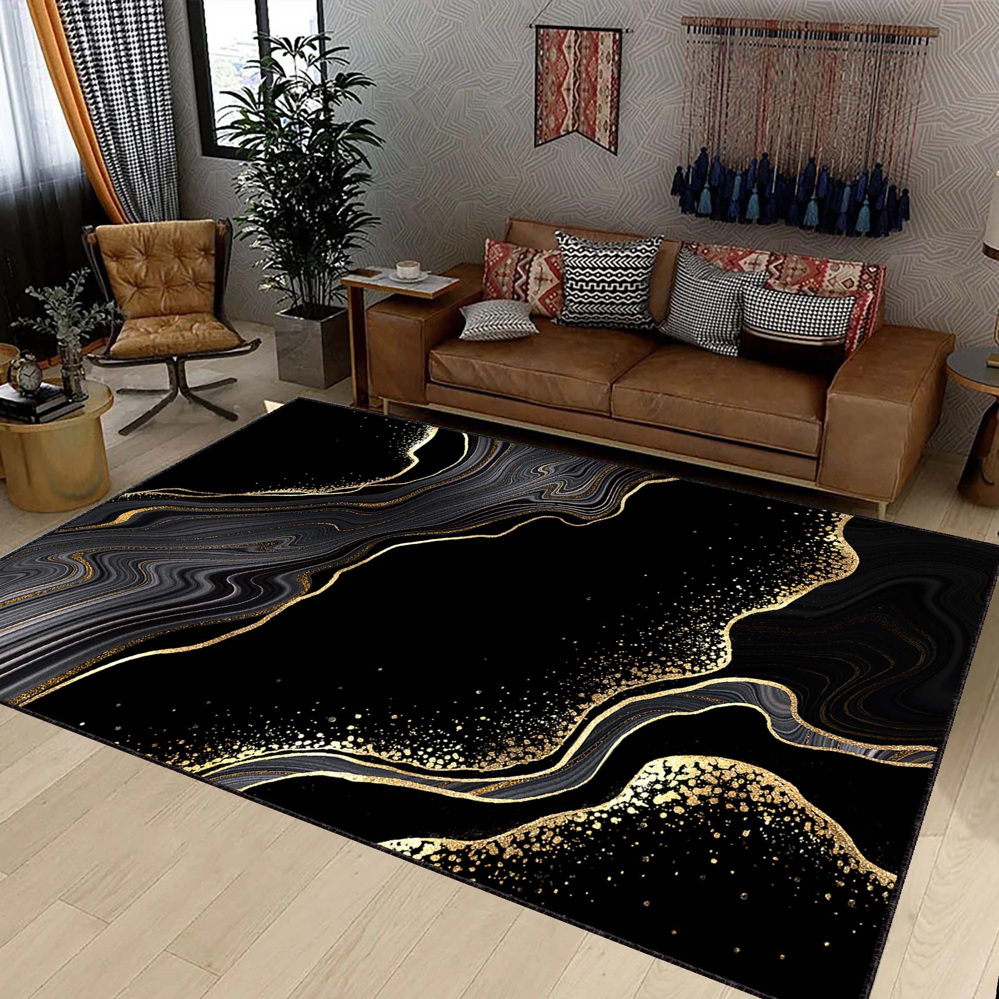 Neon Color Marble Round Rug