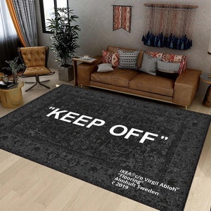 Schwarzer weißer Teppich, Schwarzer Teppich, Fernhalten, Teppich, Fernhalten, Dekorteppich, Cooler Teppich, Personalisierter Teppich Fernhalten