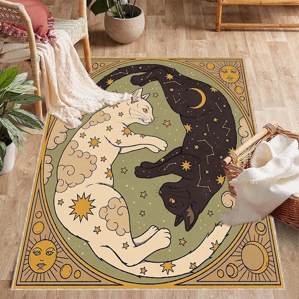 Cat Rugs, Animal Rug, Boho Rug, Luxury Rug, Personalized Gifts, Cat Lover Rug, Indoor Rug, Door Mat, Saloon Rug,