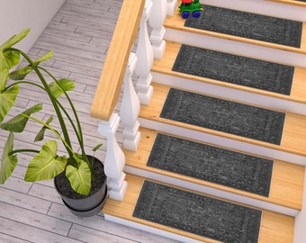 Dark Gray and Black Stair Rug