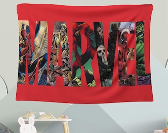 スーパーヒーロールームデコレーション、アベンジャーズウォールアート、コミックブックポスター、スパイダーマンバナー、ハルクデコレーション、デッドプールタペストリー、ウルヴァリンギフト、オタクルームフラッグ