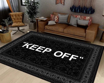 Keep Off Classic, Dark Black Rug, Modern Room Rug, Keep Off, Home Decorative Rug, Modern Rugs, Living Room Rug, Personalized Gift Area Rug