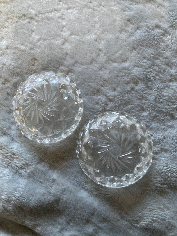 Vintage set of two clear glass trinket dishes - image 1