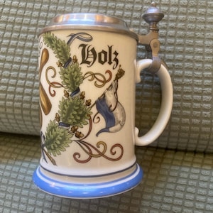 Vintage beer Stein with lid Schrobenhausen Germany