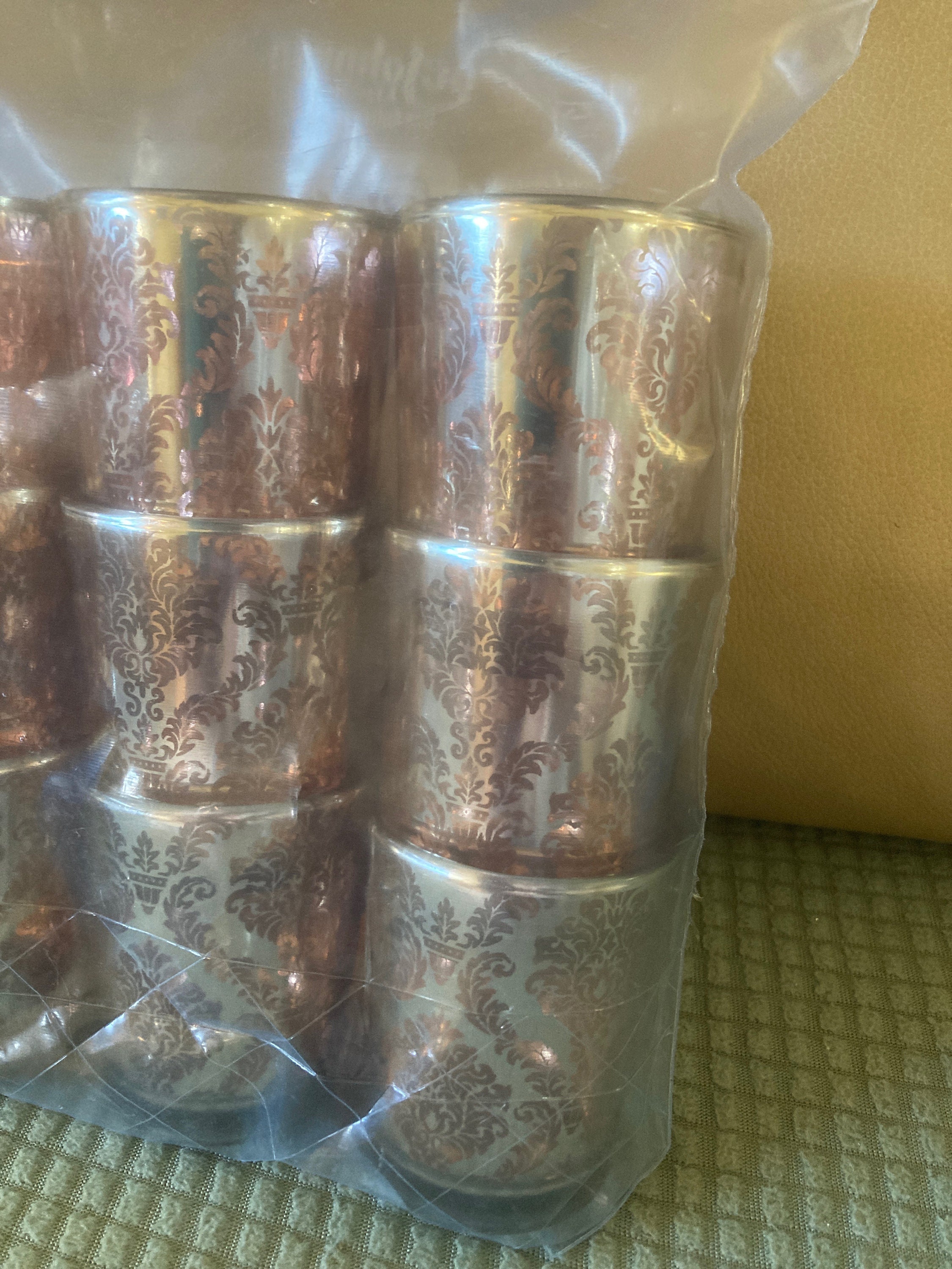 David Tutera Rose Gold Mercury Glass Votive Holder Set of 12 Etsy