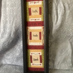 Vintage framed quilted needlepoint wall hanging – handmade