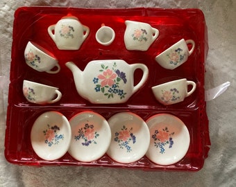 Vintage 12 piece miniature tea set