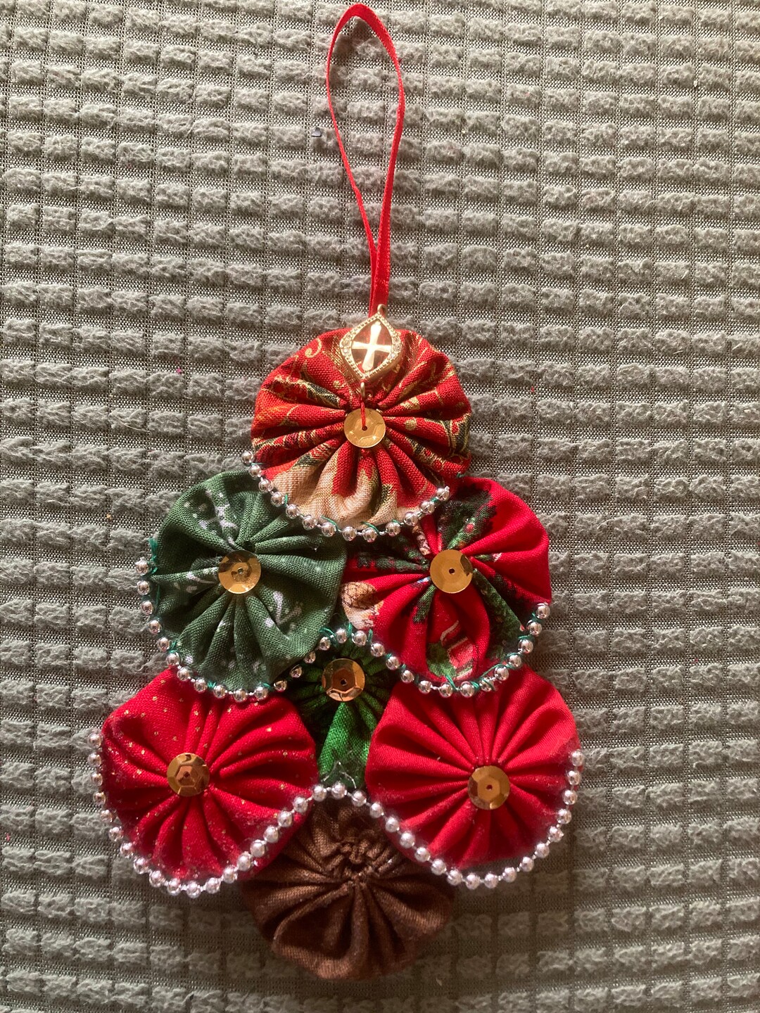 Handmade Yoyo Christmas Tree Ornament Etsy