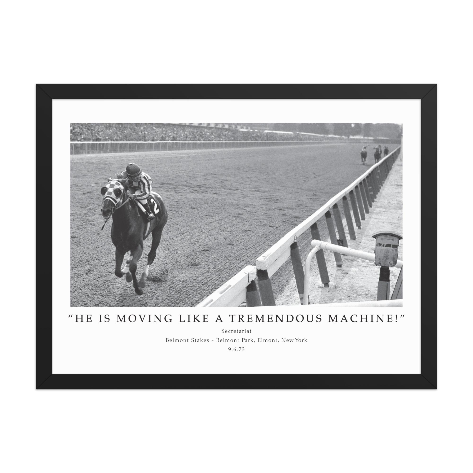 PRINT & FRAME - Secretariat - Belmont Stakes / Black and White Print ...