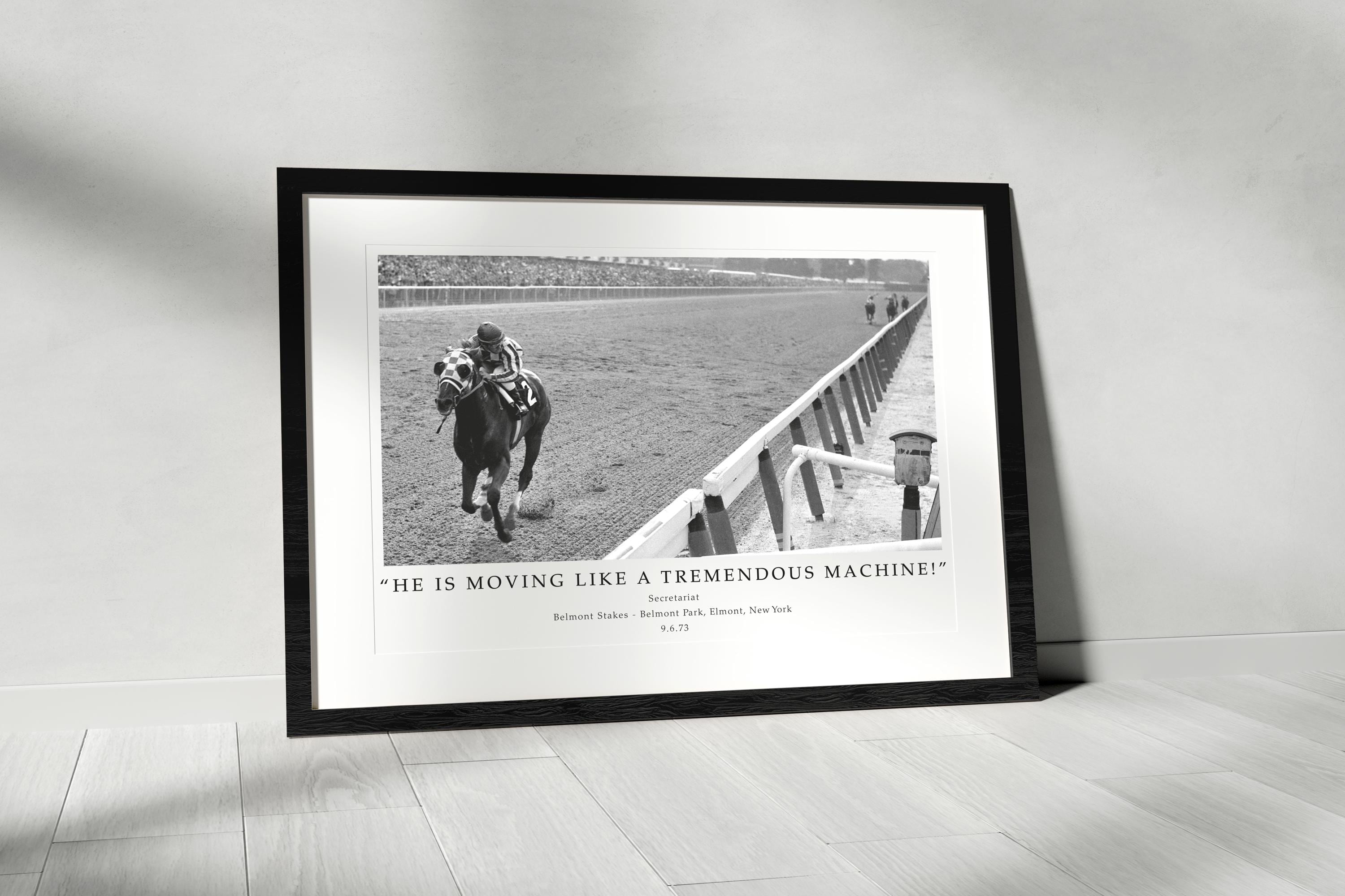 PRINT & FRAME - Secretariat - Belmont Stakes / Black and White Print ...