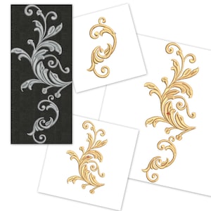 Royal baroque curls embroidery design