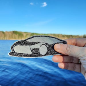 Parche reflectante para coche, parche bordado abstracto de coche deportivo, parche con silueta de vehículo para chaqueta, regalo para aficionado a los coches