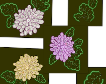 Chrysanthemum flowers machine embroidery patterns