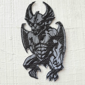Gargoyle reflective embroidered patch