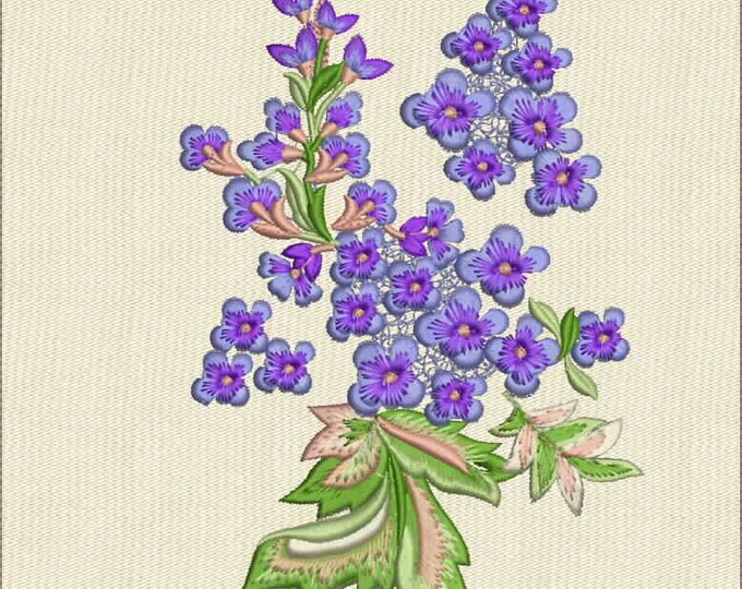 Lilac Flower Bloom Machine Embroidery Design Pattern - Etsy