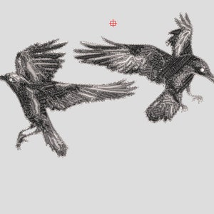 Crows machine embroidery design