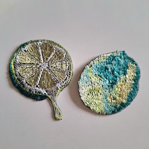 Embroidered Lime Patch, Citrus Fruit Iron On / Sew On / Stick On Badge