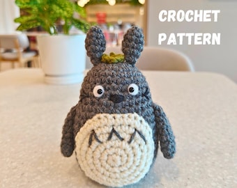 Totoro Amigurumi Toy Crochet Pattern PDF Tutorial. Anime Crochet Pattern Instant Download
