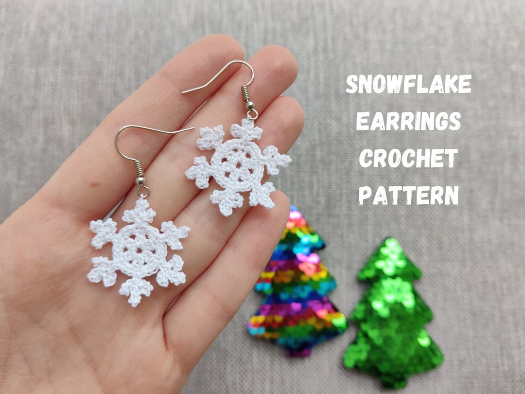 Snowflake Earrings Crochet Pattern: Christmas Jewelry (digital Download ...