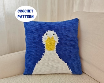 Removable Goose Pillow Cover Crochet Pattern. Pillow Crochet Pattern. Goose Cushion. Crochet Pillow Case Pattern. PDF English Language