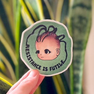 Resistance is futile, Borg queen sticker, cute Star Trek sticker, next generation, TNG vinyl decal, Star Trek Picard bumper birthday gift