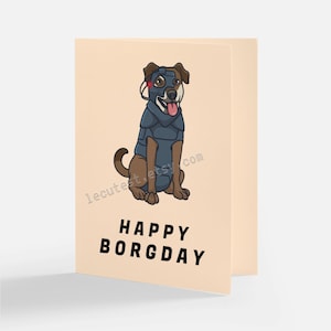 Tarjeta de cumpleaños de Star Trek, tarjeta de perro Borg de Star Trek, tarjeta de perro robot, tarjeta de feliz cumpleaños, tarjeta de feliz día Borg, perro Locutus, tarjeta de perro Borg