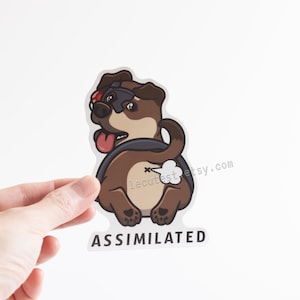 Assimilated Borg Dog Vinyl Sticker: Star Trek Bumper Sticker
