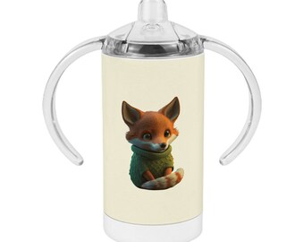 Kawaii Fox Sippy Cup - Cute Animal Baby Sippy Cup - Cute Graphic Sippy Cup