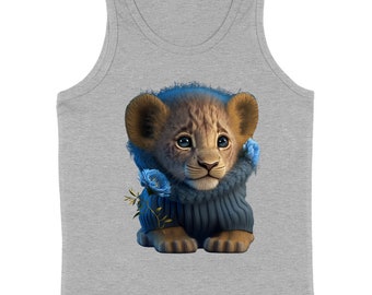 Kawaii Lion Kids' Jersey Tank - Cute Animal Sleeveless T-Shirt - Cute Kids' Tank Top