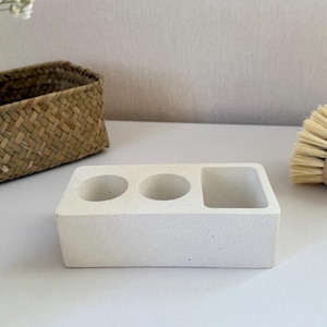 Elektrische Zahnbürstenhalter | Zahnbürstenständer aus Beton | Zahnpasta Halter | Badezimmer Accessoires | Minimalistischer Badezimmer Organizer