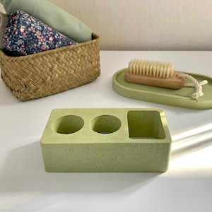 Soporte para cepillo de dientes eléctrico, soporte para pasta de dientes, organizador de baño de hormigón, accesorios de baño