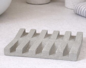 Handmade Concrete Soap Dish Stone Soap Dish for Bathroom or Kitchen Sink Draining Soap Dish Soap Dispenser Tray Rustic Bathroom Accessories