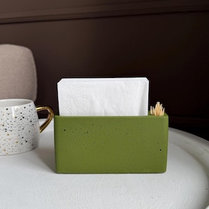 Grün Serviettenhalter, Zahnstocherhalter aus Beton, Bar-Caddy, Serviettenständer, Zahnstocherständer, Küchenthekenzubehör