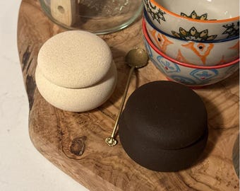 Set di piccole cantinette per sale e pepe, barattolo in cemento, grazioso barattolo con coperchio per spezie, contenitore minimalista con coperchio, decorazione per la cucina