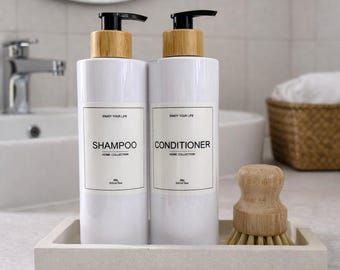 Rechthoekig dienblad aan de wastafel, witte zeepflessenbak, badkamerflessenbak, lotionpompbak, moderne cosmetische opberger, betonnen parfumbak