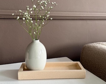 Plateau en béton texturé | Grand plateau rectangulaire | Plateau pour table de chevet | Plateau de salle de bain | Plateau de service | Plateau de cuisine minimaliste