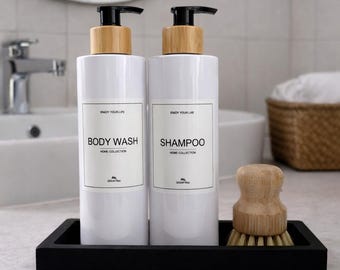 Modern Bathroom Sink Organizer, Large Concrete Soap Dispenser Tray, Black Bathroom Accessories, Bathroom Bottles Tray, Long Rectangular Tray