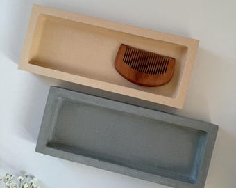 Decoratief dienblad | Lang rechthoekig blad | Betonnen dienblad | Badkamerblad | Dienblad | Minimalistisch keukenblad | Modern woonaccent