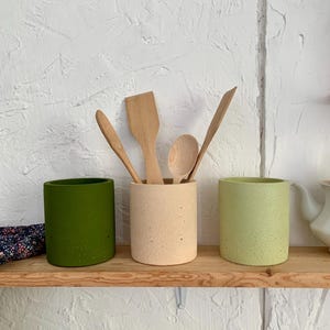 Concrete Utensil Holder Provence Kitchen Decor Utensil Crock Beton Pot For Kitchen Counter Cement Jar For Kitchen Utensil Gift For Her