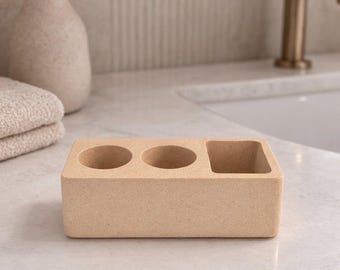 Elektro Zahnbürste Halter Minimalist Zahnpasta Ständer Beton Badezimmer Organizer Stein Badezimmerzubehör