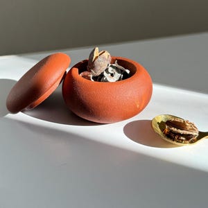Handmade Miniature Pot From Ukraine, Terracotta Spice Container with Lid, Salt Pinch Bowl, Spice Cellar, Salt Box, Herbs Jar with Lid